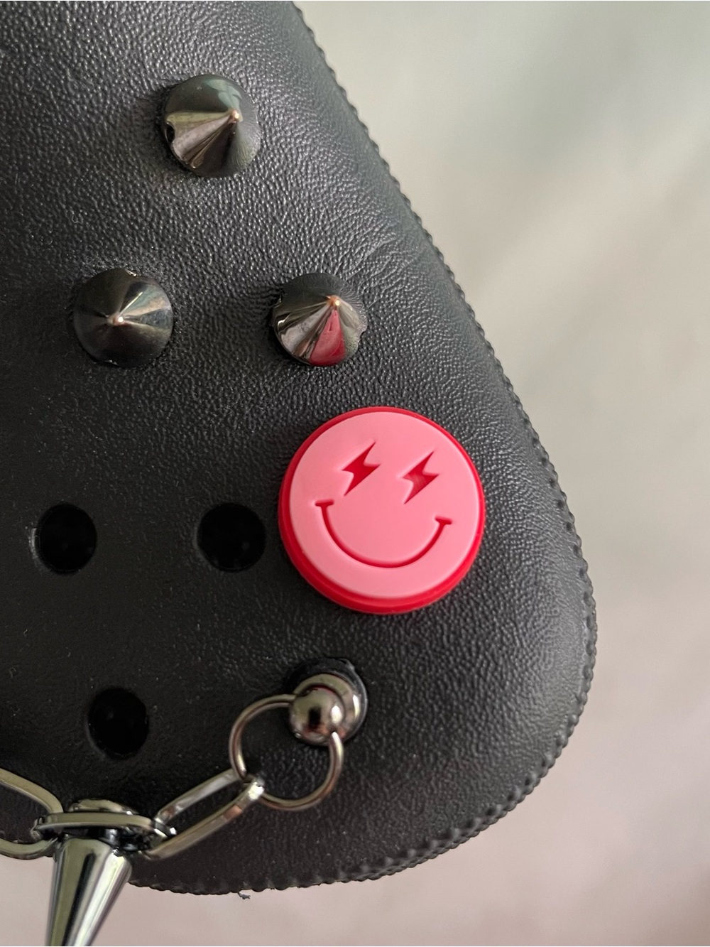 Pink and Red Smiley Croc Jibbitz Charm